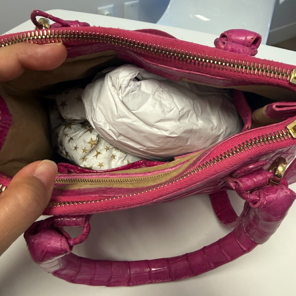 Nancy Gonzalez Pink Crocodile Leather Top Handle Satchel Bag — Brand Closed 2024 - Picture 5 of 7